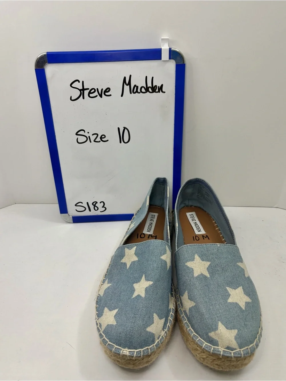 Steve Madden Talan Blue Star Espadrille Slip-On Shoes Size 10